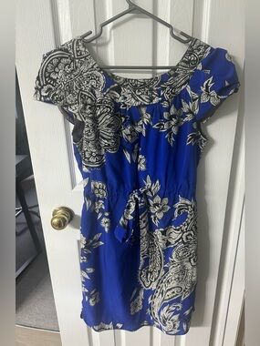 Anthropologie Yoana Baraschi Blue Floral Print Dress